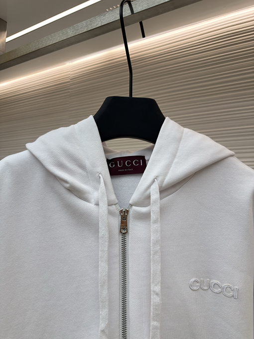 グッチブランドスーパーコピー Gucci リブ編みコットンジップアップパーカー