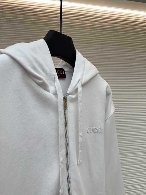 グッチブランドスーパーコピー Gucci リブ編みコットンジップアップパーカー