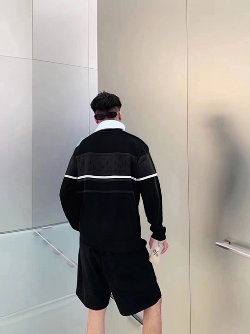 ルイヴィトン リブ編みコットンジップアップパーカー