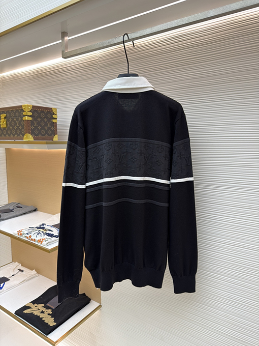 ルイヴィトン リブ編みコットンジップアップパーカー