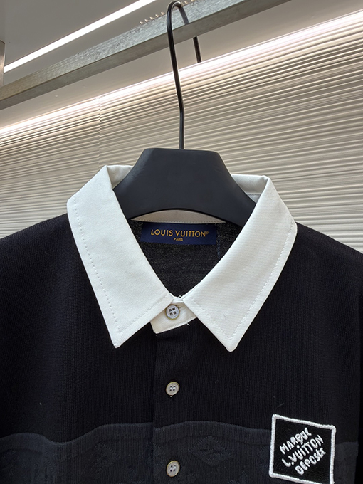 ルイヴィトン リブ編みコットンジップアップパーカー