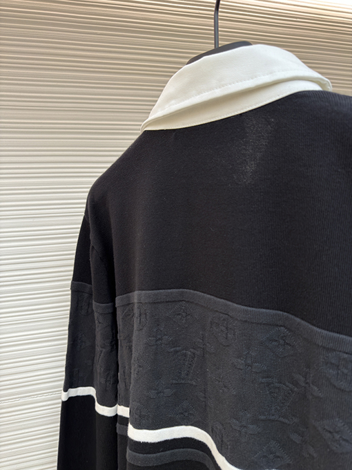 ルイヴィトン リブ編みコットンジップアップパーカー