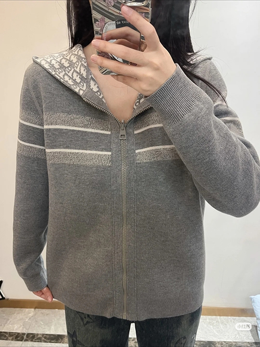 ディオール 両面カシミヤジップアップフード付きジャケット