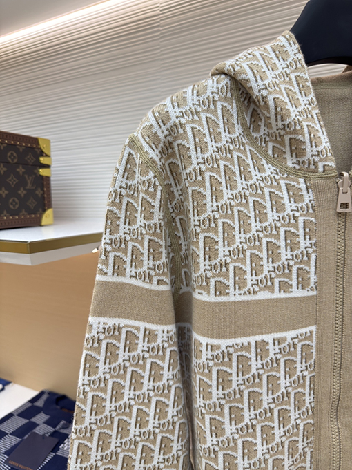 ディオール 両面カシミヤジップアップフード付きジャケット