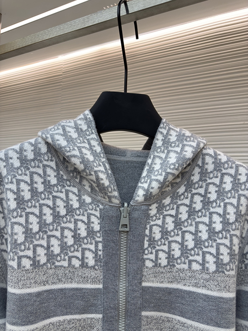 ディオール 両面カシミヤジップアップフード付きジャケット