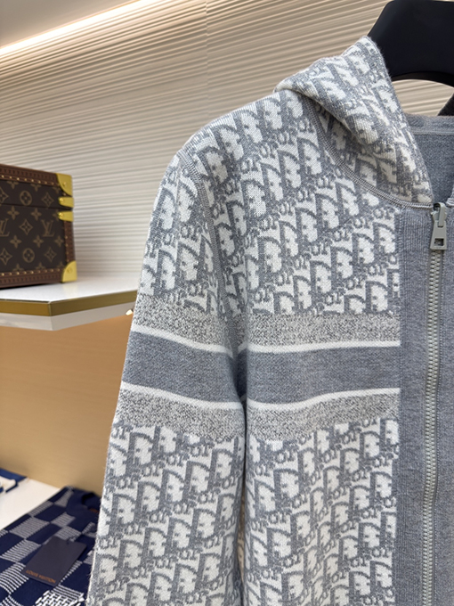 ディオール 両面カシミヤジップアップフード付きジャケット