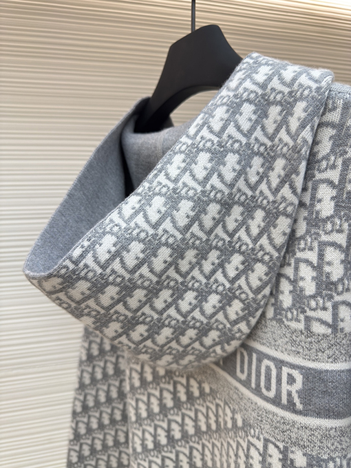 ディオール 両面カシミヤジップアップフード付きジャケット