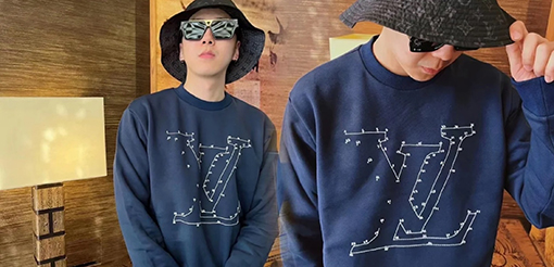 ルイヴィトン LV 星の刺繍入りクルーネック スウェットシャツ