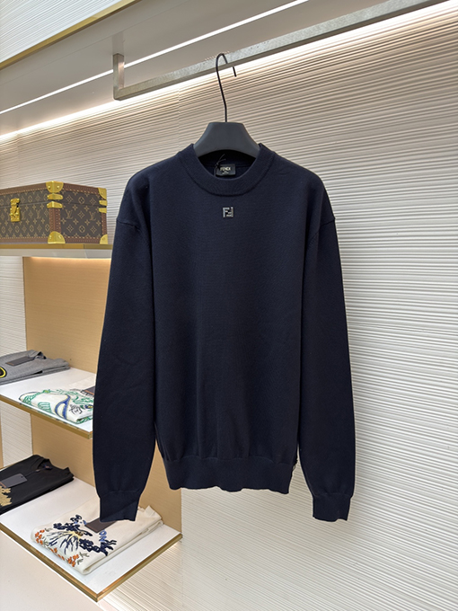 フェンディスーパーコピー ダブルFホットスタンピングラベルベースレイヤーニットウェア