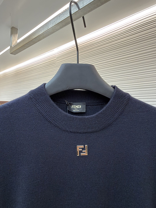 フェンディスーパーコピー ダブルFホットスタンピングラベルベースレイヤーニットウェア