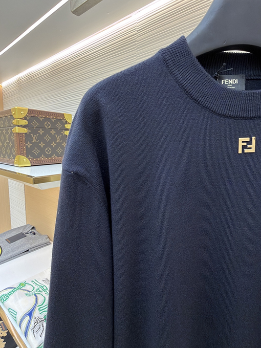 フェンディスーパーコピー ダブルFホットスタンピングラベルベースレイヤーニットウェア