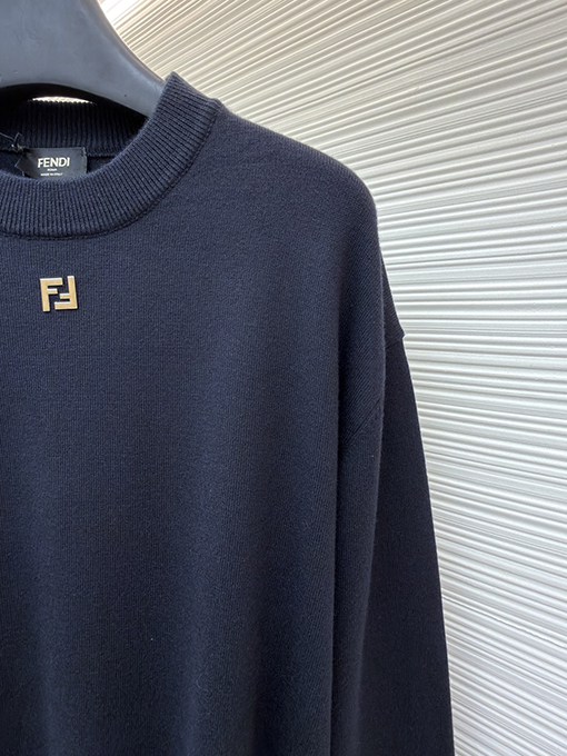 フェンディスーパーコピー ダブルFホットスタンピングラベルベースレイヤーニットウェア