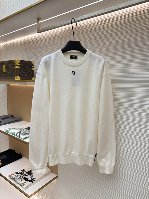 フェンディスーパーコピー ダブルFホットスタンピングラベルベースレイヤーニットウェア