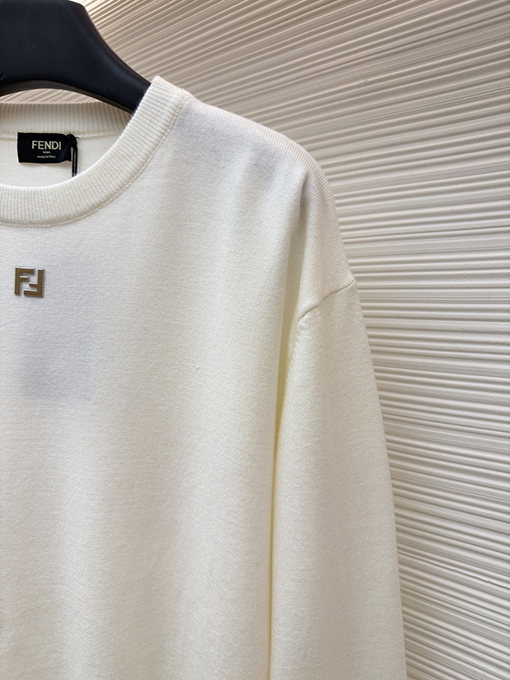 フェンディスーパーコピー ダブルFホットスタンピングラベルベースレイヤーニットウェア
