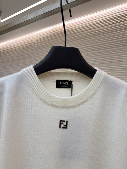 フェンディスーパーコピー ダブルFホットスタンピングラベルベースレイヤーニットウェア