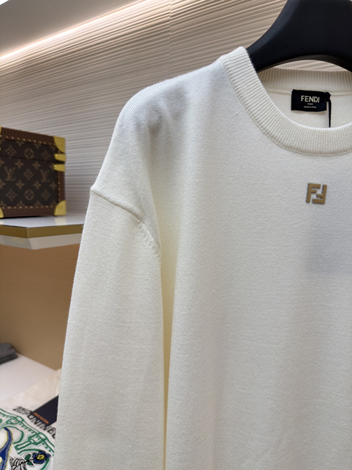 フェンディスーパーコピー ダブルFホットスタンピングラベルベースレイヤーニットウェア