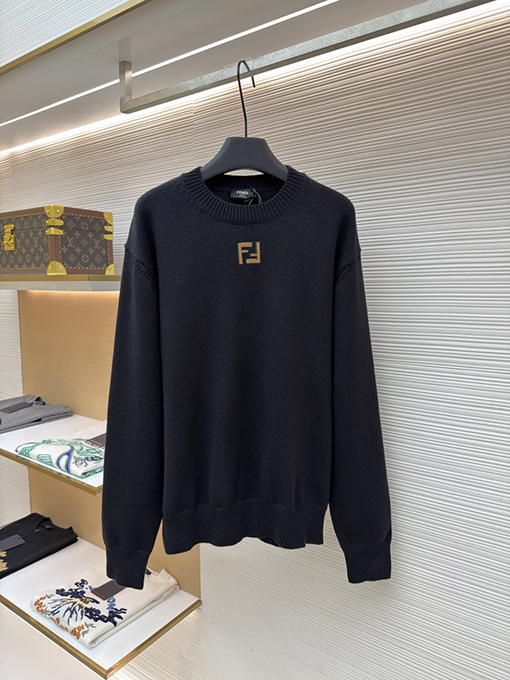 フェンディ ダブルF スエード刺繍ニットセーター