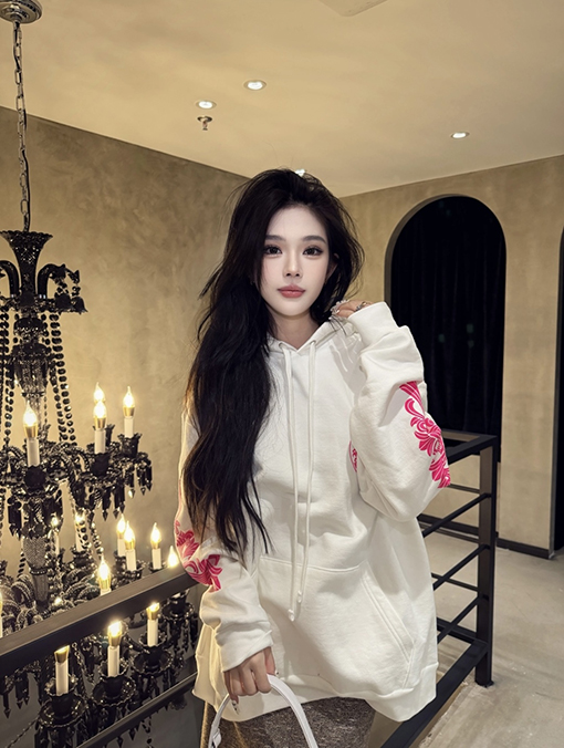 クロムハーツ ピンクの蹄鉄柄ジップアップパーカー