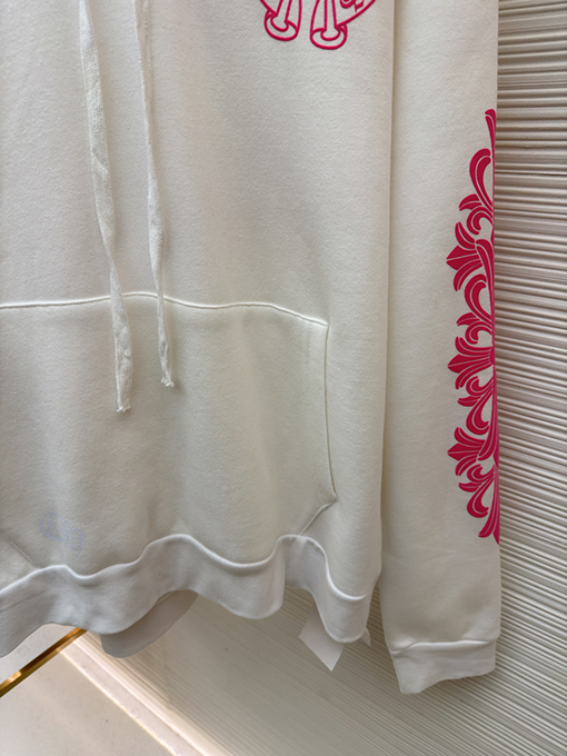 クロムハーツ ピンクの蹄鉄柄ジップアップパーカー