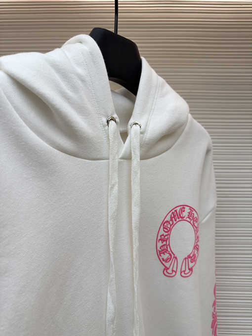 クロムハーツ ピンクの蹄鉄柄ジップアップパーカー