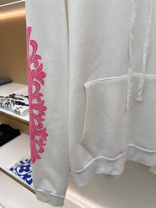 クロムハーツ ピンクの蹄鉄柄ジップアップパーカー