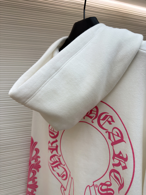 クロムハーツ ピンクの蹄鉄柄ジップアップパーカー