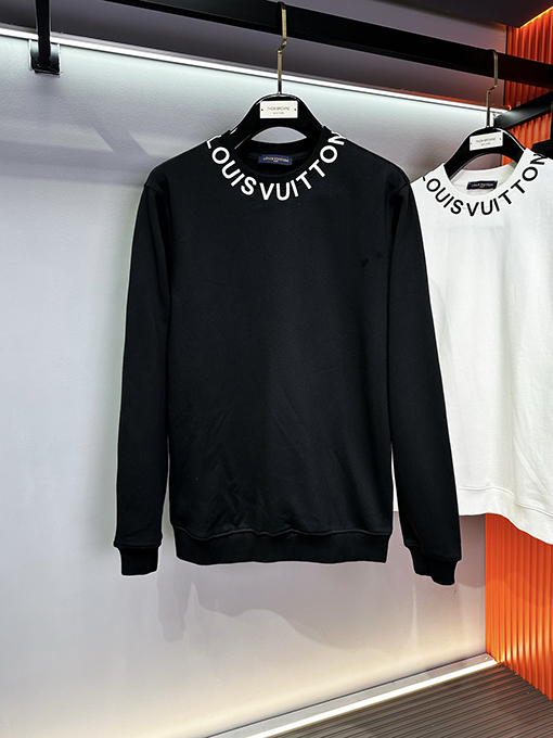 ルイヴィトンブランドコピー LOUIS VUITTON ブランドロゴ入り襟付きスウェットシャツ