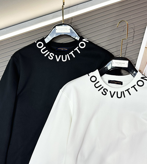 ルイヴィトンブランドコピー LOUIS VUITTON ブランドロゴ入り襟付きスウェットシャツ