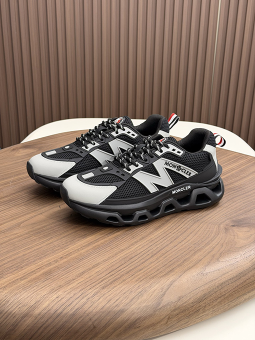 モンクレール スエードパッチワークスニーカー