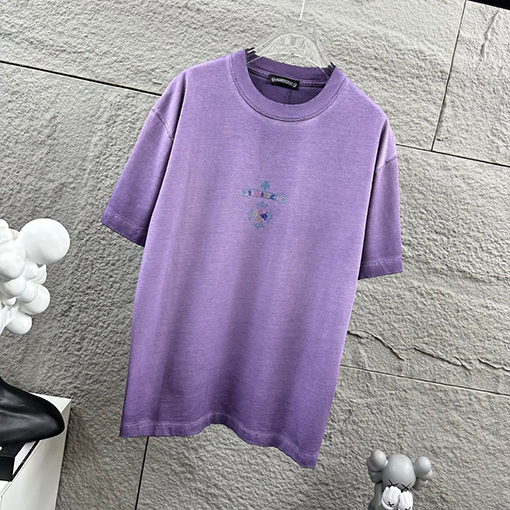 クロムハーツ 重工業なダメージヴィンテージスタイル立体なカラーホットフィックスラインストーン付き半袖Tシャツ