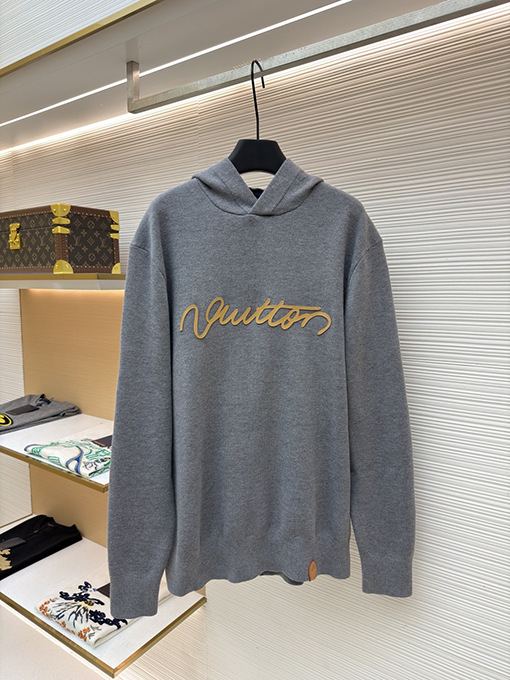 ルイヴィトン レターレザーロゴニットパーカー