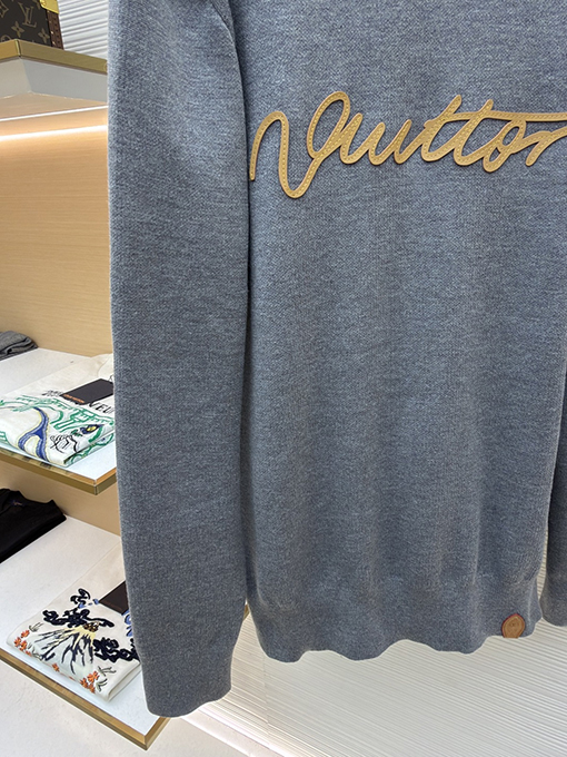 ルイヴィトン レターレザーロゴニットパーカー