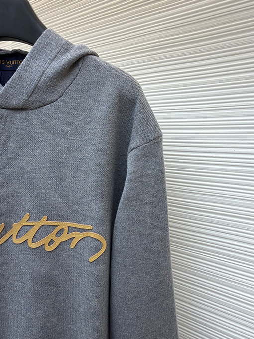 ルイヴィトン レターレザーロゴニットパーカー