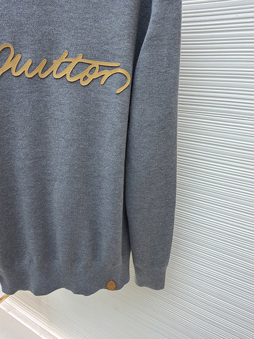 ルイヴィトン レターレザーロゴニットパーカー