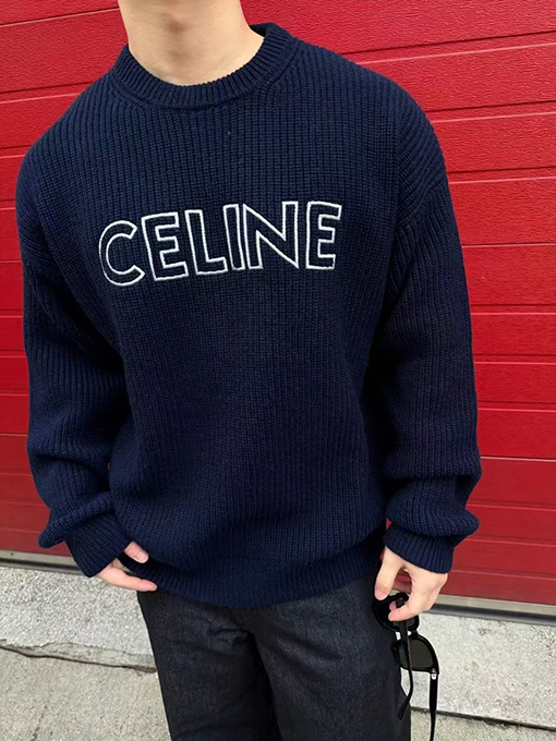 セリーヌ Celine ロゴ入りクルーネックセーター
