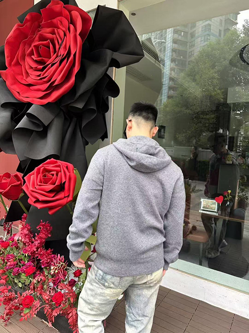 バーバリースーパーコピー 刺繍入りジップアップフード付きカーディガン