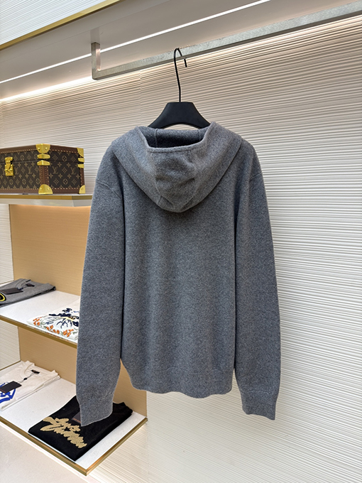 バーバリースーパーコピー 刺繍入りジップアップフード付きカーディガン