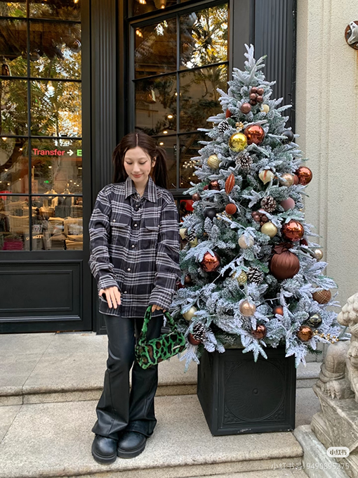 クロムハーツブランドコピー フランネルチェック柄襟付き長袖シャツ