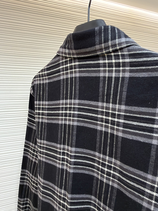 クロムハーツブランドコピー フランネルチェック柄襟付き長袖シャツ