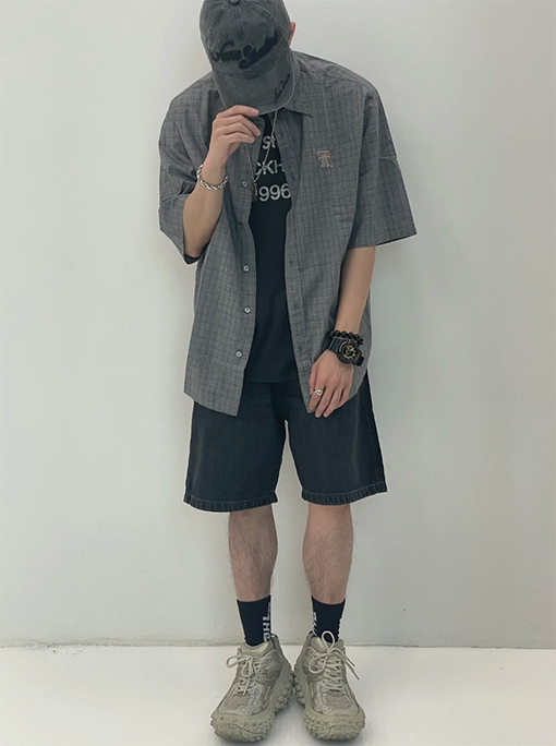 アクネストゥディオズ Acne Studios チェック柄の半袖シャツ