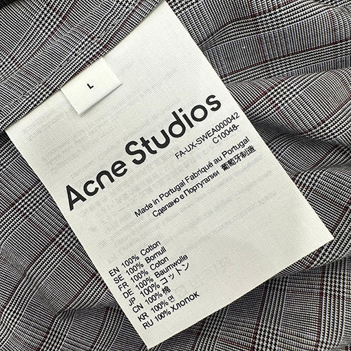 アクネストゥディオズ Acne Studios チェック柄の半袖シャツ