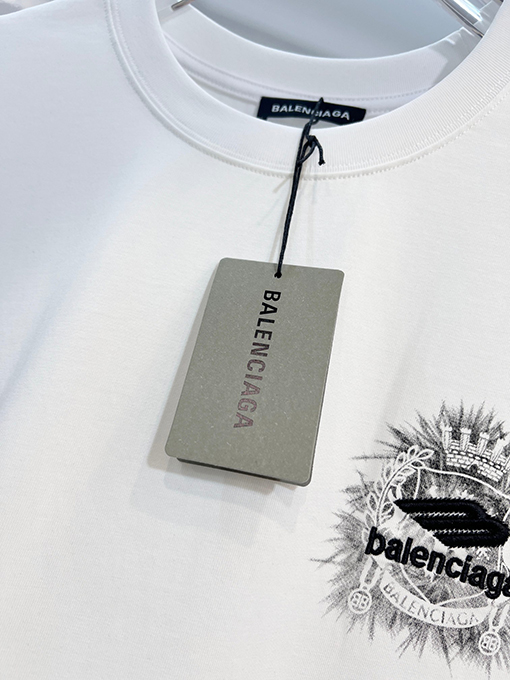バレンシアガ BALENCIAGA 麦穂のクラシックなスケッチと刺繍ロゴの半袖Tシャツ