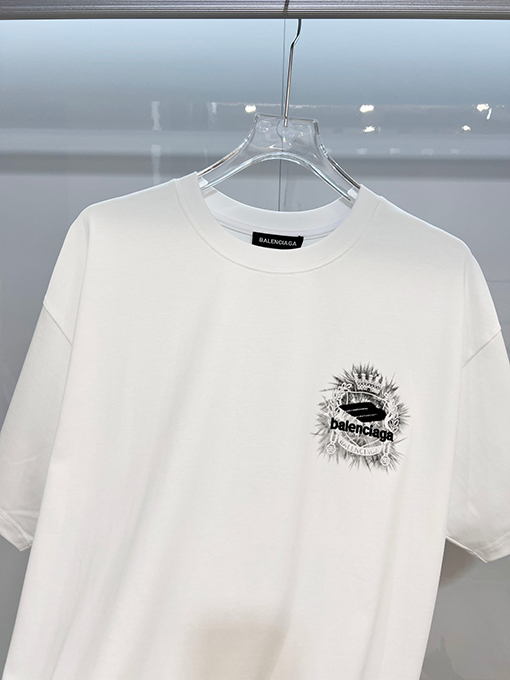 バレンシアガ BALENCIAGA 麦穂のクラシックなスケッチと刺繍ロゴの半袖Tシャツ