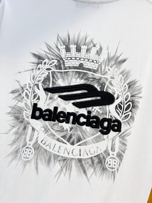 バレンシアガ BALENCIAGA 麦穂のクラシックなスケッチと刺繍ロゴの半袖Tシャツ