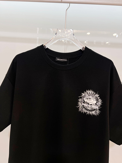 バレンシアガ BALENCIAGA 麦穂のクラシックなスケッチと刺繍ロゴの半袖Tシャツ