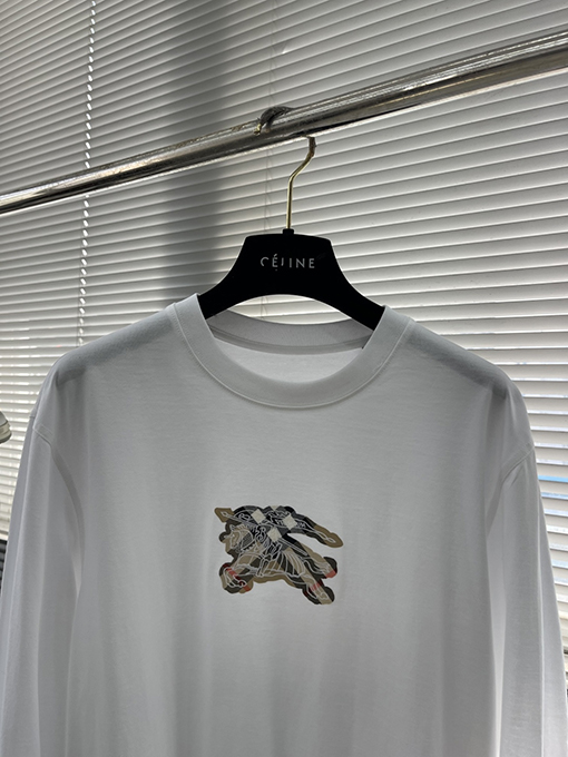 バーバリーブランドスーパーコピー 新モデルロゴ入りコットン長袖シャツ