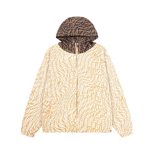 フェンディ 秋と冬にぴっ両面たりのリバーシブルパッチワークジャケット