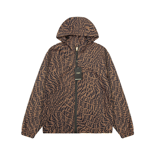 フェンディ 秋と冬にぴっ両面たりのリバーシブルパッチワークジャケット