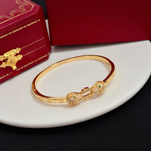 カルティエ レディースチーター柄ダイヤモンドブレスレット