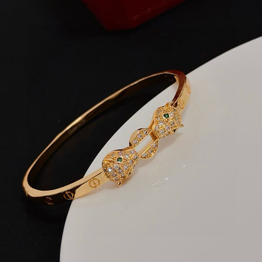 カルティエ レディースチーター柄ダイヤモンドブレスレット